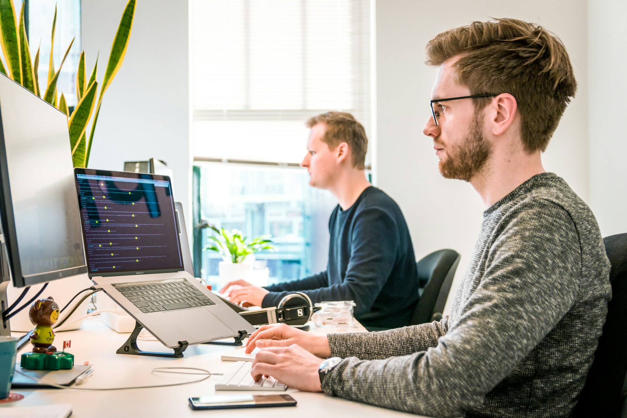 Professional workspace with technology
